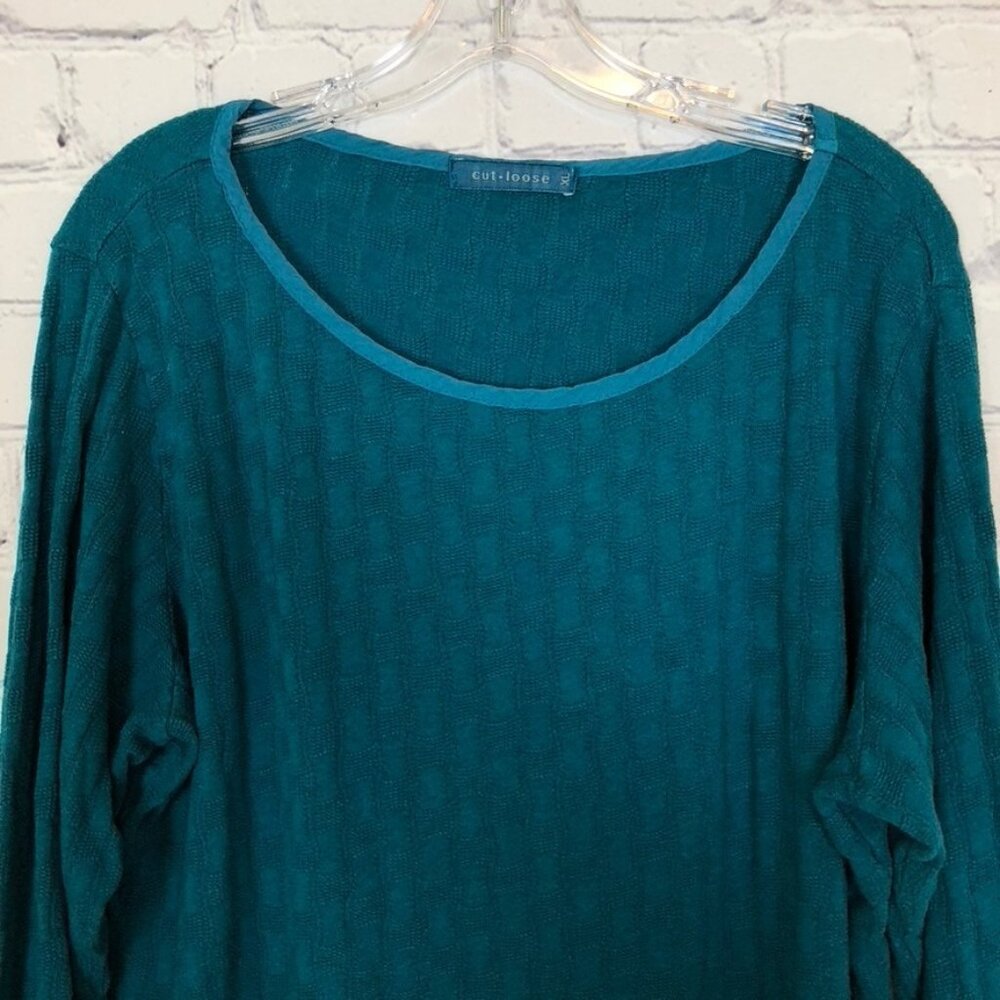 Cut Loose Teal Textured Top Size XL - Picture 2 of 4